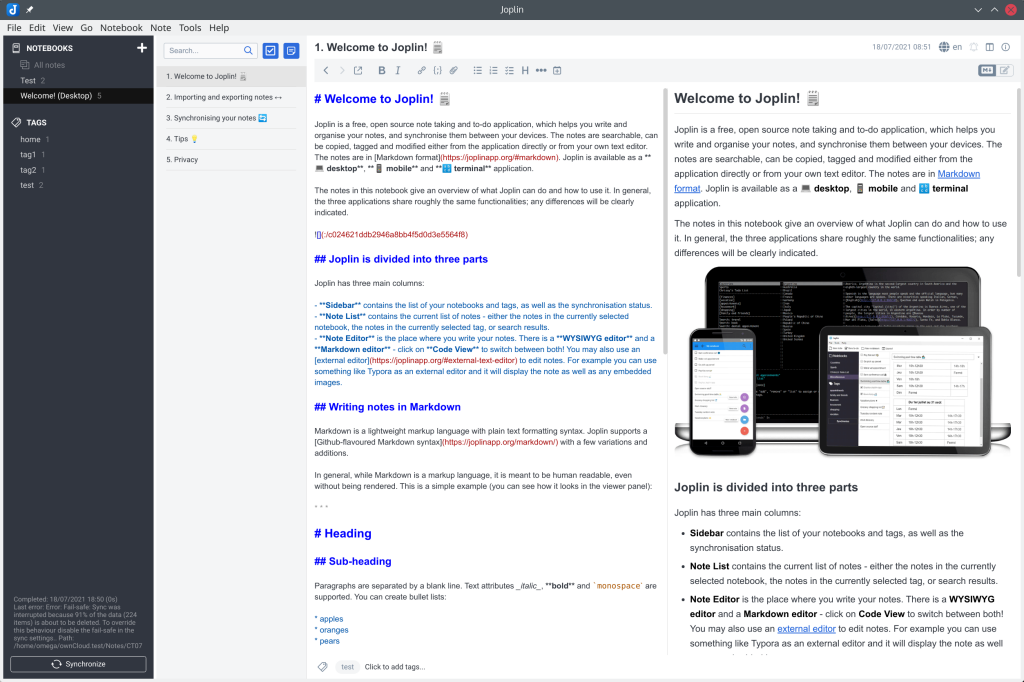 Joplin screenshot