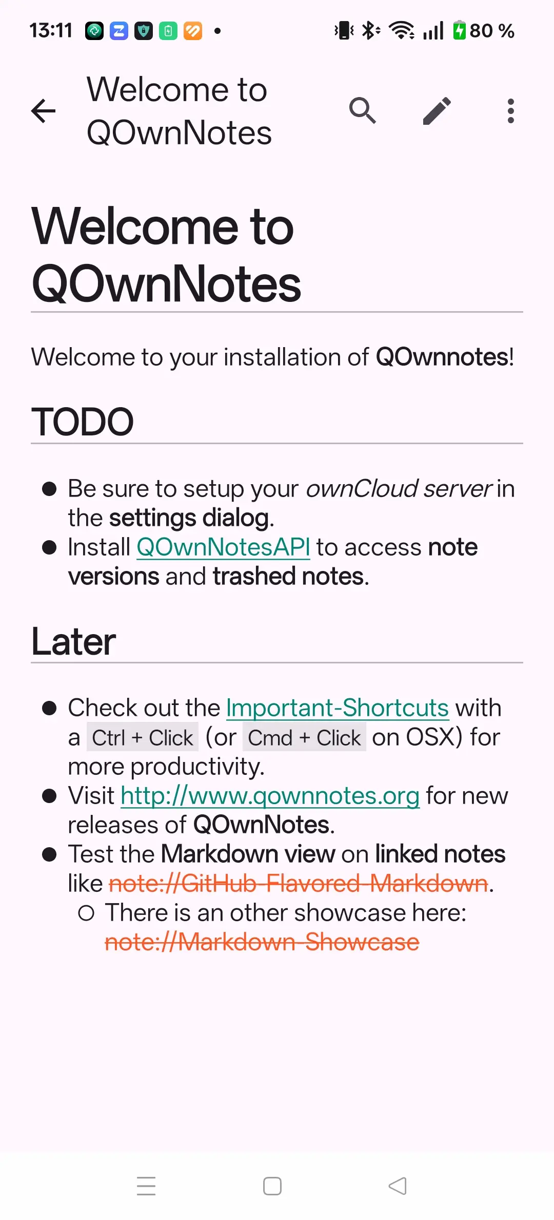QOwnNotes Android note view